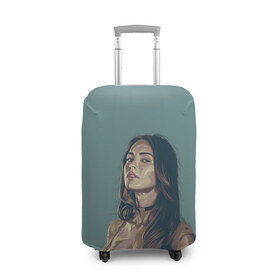 Чехол для чемодана 3D с принтом Меган Фокс в Тюмени, 86% полиэфир, 14% спандекс | двустороннее нанесение принта, прорези для ручек и колес | megan fox | актриса | бездарность