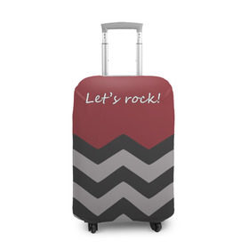 Чехол для чемодана 3D с принтом Let`s rock! в Тюмени, 86% полиэфир, 14% спандекс | двустороннее нанесение принта, прорези для ручек и колес | lets rock | twin peaks | давайте сделаем это | даян | даяна | диана | дэвид линч | карлик | твин пикс