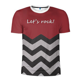 Мужская футболка 3D спортивная с принтом Let`s rock! в Тюмени, 100% полиэстер с улучшенными характеристиками | приталенный силуэт, круглая горловина, широкие плечи, сужается к линии бедра | lets rock | twin peaks | давайте сделаем это | даян | даяна | диана | дэвид линч | карлик | твин пикс
