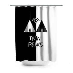 Штора 3D для ванной с принтом Twin Peaks в Тюмени, 100% полиэстер | плотность материала — 100 г/м2. Стандартный размер — 146 см х 180 см. По верхнему краю — пластиковые люверсы для креплений. В комплекте 10 пластиковых колец | арт | сериал | твин пикс | фильмы | черно белые