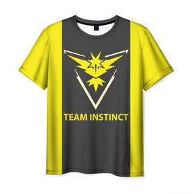 Мужская футболка 3D с принтом Team instinct в Тюмени, 100% полиэфир | прямой крой, круглый вырез горловины, длина до линии бедер | game | игра | игрок | инстинкт | пикачу | покемон