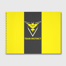 Альбом для рисования с принтом Team instinct в Тюмени, 100% бумага
 | матовая бумага, плотность 200 мг. | Тематика изображения на принте: game | игра | игрок | инстинкт | пикачу | покемон