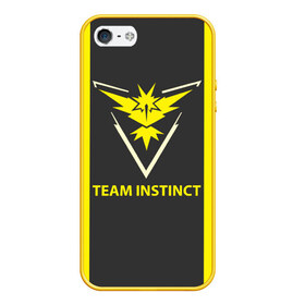 Чехол для iPhone 5/5S матовый с принтом Team instinct в Тюмени, Силикон | Область печати: задняя сторона чехла, без боковых панелей | game | игра | игрок | инстинкт | пикачу | покемон