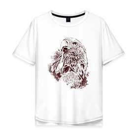 Мужская футболка хлопок Oversize с принтом Ястреб в Тюмени, 100% хлопок | свободный крой, круглый ворот, “спинка” длиннее передней части | Тематика изображения на принте: birds | fly | акула | летать | полет | птички
