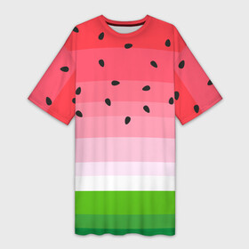 Платье-футболка 3D с принтом Арбузик в Тюмени,  |  | pattern | trend | арбуз | зеленый | косточки | красный | мода | патерн | паттерн | розовый | текстура | тренд | фрукт | ягода