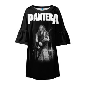 Детское платье 3D с принтом Pantera #10 в Тюмени, 100% полиэстер | прямой силуэт, чуть расширенный к низу. Круглая горловина, на рукавах — воланы | anselmo | darel | darell | darrel | darrell | dimebag | pantera | phil | ансельма | ансельмо | даймбег | даймбэг | дарел | дарелл | даррел | даррелл | даррэл | дарэл | дарэлл | пантера | фил