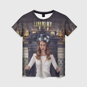 Женская футболка 3D с принтом Lana Del Rey в Тюмени, 100% полиэфир ( синтетическое хлопкоподобное полотно) | прямой крой, круглый вырез горловины, длина до линии бедер | lana del rey | лана дель рей