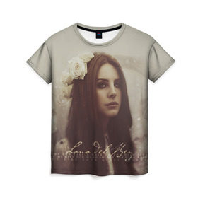 Женская футболка 3D с принтом Lana Del Rey в Тюмени, 100% полиэфир ( синтетическое хлопкоподобное полотно) | прямой крой, круглый вырез горловины, длина до линии бедер | lana del rey | лана дель рей