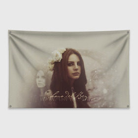Флаг-баннер с принтом Lana Del Rey в Тюмени, 100% полиэстер | размер 67 х 109 см, плотность ткани — 95 г/м2; по краям флага есть четыре люверса для крепления | lana del rey | лана дель рей
