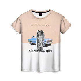 Женская футболка 3D с принтом Lana Del Rey в Тюмени, 100% полиэфир ( синтетическое хлопкоподобное полотно) | прямой крой, круглый вырез горловины, длина до линии бедер | 