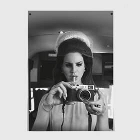 Постер с принтом Lana Del Rey в Тюмени, 100% бумага
 | бумага, плотность 150 мг. Матовая, но за счет высокого коэффициента гладкости имеет небольшой блеск и дает на свету блики, но в отличии от глянцевой бумаги не покрыта лаком | lana del rey | лана дель рей