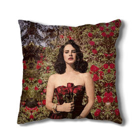 Подушка 3D с принтом Lana Del Rey в Тюмени, наволочка – 100% полиэстер, наполнитель – холлофайбер (легкий наполнитель, не вызывает аллергию). | состоит из подушки и наволочки. Наволочка на молнии, легко снимается для стирки | Тематика изображения на принте: lana del rey | лана дель рей