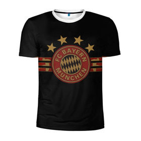 Мужская футболка 3D спортивная с принтом Бавария Мюнхен в Тюмени, 100% полиэстер с улучшенными характеристиками | приталенный силуэт, круглая горловина, широкие плечи, сужается к линии бедра | fc bayern munchen | football | бавария | бавария мюнхен | германия | клуб | спорт | футбол | эмблема