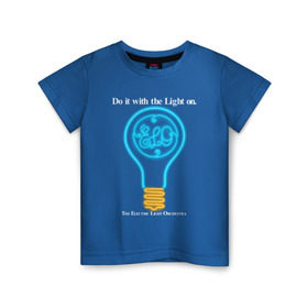 Детская футболка хлопок с принтом The Electric Light Orchestra в Тюмени, 100% хлопок | круглый вырез горловины, полуприлегающий силуэт, длина до линии бедер | electric | electronic | elo | light | music | orchestra | музыка | электронная | эло