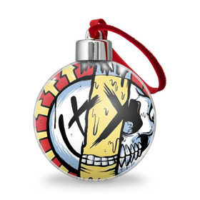 Ёлочный шар с принтом MIXED UP Blink-182 в Тюмени, Пластик | Диаметр: 77 мм | Тематика изображения на принте: 3 | mixed | rock | музыка | рок | череп