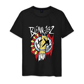 Мужская футболка хлопок с принтом MIXED UP Blink-182 в Тюмени, 100% хлопок | прямой крой, круглый вырез горловины, длина до линии бедер, слегка спущенное плечо. | 3 | mixed | rock | музыка | рок | череп