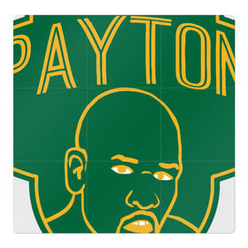 Магнитный плакат 3Х3 с принтом Gary Payton в Тюмени, Полимерный материал с магнитным слоем | 9 деталей размером 9*9 см | basketball | nba | seattle | sonics | sport | баскетбол | нба | пэйтон | сиэтл | соникс | спорт