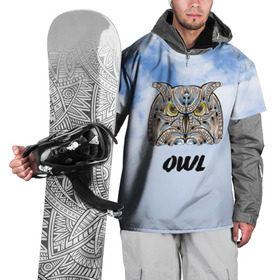 Накидка на куртку 3D с принтом Owl в Тюмени, 100% полиэстер |  | owl | животные | полуночник | природа | сова | сыч | филин | этника