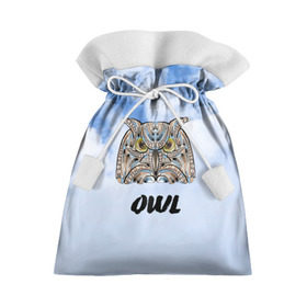 Подарочный 3D мешок с принтом Owl в Тюмени, 100% полиэстер | Размер: 29*39 см | Тематика изображения на принте: owl | животные | полуночник | природа | сова | сыч | филин | этника