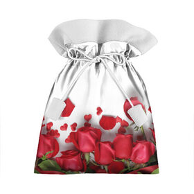 Подарочный 3D мешок с принтом Розы в Тюмени, 100% полиэстер | Размер: 29*39 см | flowers | gift | hearts | love | red | romantic | roses | valentines day | красные розы | сердечки