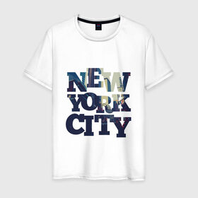 Мужская футболка хлопок с принтом New York City в Тюмени, 100% хлопок | прямой крой, круглый вырез горловины, длина до линии бедер, слегка спущенное плечо. | Тематика изображения на принте: 