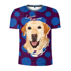 Мужская футболка 3D спортивная с принтом Лабрадор Ретривер в Тюмени, 100% полиэстер с улучшенными характеристиками | приталенный силуэт, круглая горловина, широкие плечи, сужается к линии бедра | animal | dog | labrador retriever | pet | puppy | арт | животные | лабрадор | пес | собаки