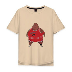 Мужская футболка хлопок Oversize с принтом Fat Jordan в Тюмени, 100% хлопок | свободный крой, круглый ворот, “спинка” длиннее передней части | basketball | bulls | chicago | jordan | michael | nba | sport | баскетбол | буллс | джордан | майкл | нба | спорт | чикаго