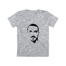 Детская футболка хлопок с принтом Златан Ибрагимович в Тюмени, 100% хлопок | круглый вырез горловины, полуприлегающий силуэт, длина до линии бедер | Тематика изображения на принте: 