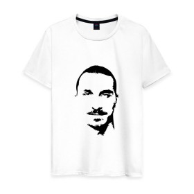 Мужская футболка хлопок с принтом Златан Ибрагимович в Тюмени, 100% хлопок | прямой крой, круглый вырез горловины, длина до линии бедер, слегка спущенное плечо. | 