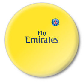 Значок с принтом ПСЖ в Тюмени,  металл | круглая форма, металлическая застежка в виде булавки | neymar | psg | неймар | псж | футбол