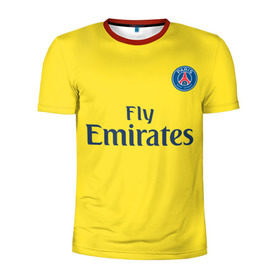 Мужская футболка 3D спортивная с принтом ПСЖ в Тюмени, 100% полиэстер с улучшенными характеристиками | приталенный силуэт, круглая горловина, широкие плечи, сужается к линии бедра | Тематика изображения на принте: neymar | psg | неймар | псж | футбол