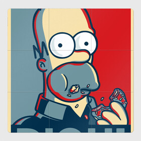 Магнитный плакат 3Х3 с принтом Гомер в Тюмени, Полимерный материал с магнитным слоем | 9 деталей размером 9*9 см | homer | simpsons | барт | гомер | мульт | мультфильм | отец | пончик | симпсон | симпсоны