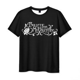 Мужская футболка 3D с принтом Bullet for my Valentine в Тюмени, 100% полиэфир | прямой крой, круглый вырез горловины, длина до линии бедер | bfmw | metalcore | music | rock | джейсон джеймс | майкл пэджет | майкл томас | металл | мэттью так | надпись | рок