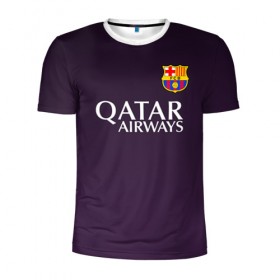 Мужская футболка 3D спортивная с принтом Barcelona в Тюмени, 100% полиэстер с улучшенными характеристиками | приталенный силуэт, круглая горловина, широкие плечи, сужается к линии бедра | barca | barcelona | барса | барселона | футбол | футбольная форма