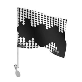 Флаг для автомобиля с принтом Шахматная клетка в Тюмени, 100% полиэстер | Размер: 30*21 см | abstract | abstraction | block | tessera | абстракция | клетка | кубики | текстура