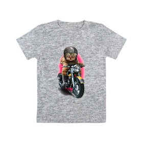 Детская футболка хлопок с принтом Кот мотоциклист в Тюмени, 100% хлопок | круглый вырез горловины, полуприлегающий силуэт, длина до линии бедер | moto | киса | кот | котэ | мото | мотоцикл | очки | шлем