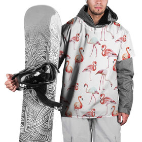 Накидка на куртку 3D с принтом Фламинго в Тюмени, 100% полиэстер |  | vppdgryphon | арт | краска | прикольные | птицы | фламинго | цветные