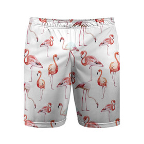Мужские шорты 3D спортивные с принтом Фламинго в Тюмени,  |  | vppdgryphon | арт | краска | прикольные | птицы | фламинго | цветные