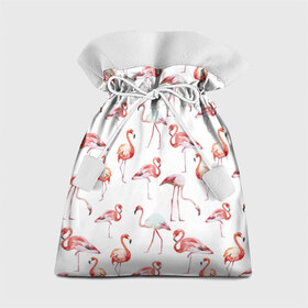 Подарочный 3D мешок с принтом Фламинго в Тюмени, 100% полиэстер | Размер: 29*39 см | vppdgryphon | арт | краска | прикольные | птицы | фламинго | цветные