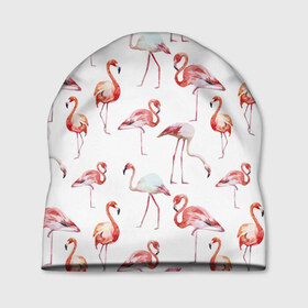 Шапка 3D с принтом Фламинго в Тюмени, 100% полиэстер | универсальный размер, печать по всей поверхности изделия | vppdgryphon | арт | краска | прикольные | птицы | фламинго | цветные