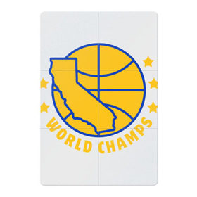 Магнитный плакат 2Х3 с принтом Golden State - World Champs в Тюмени, Полимерный материал с магнитным слоем | 6 деталей размером 9*9 см | баскетбол | нба