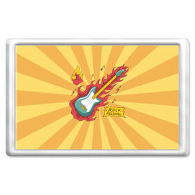 Магнит 45*70 с принтом Rock Festival в Тюмени, Пластик | Размер: 78*52 мм; Размер печати: 70*45 | festival | rock | гитара | металл | музыка | ноты | огонь | рок | солнце | треш | хард
