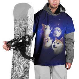 Накидка на куртку 3D с принтом Космопес Хатико в Тюмени, 100% полиэстер |  | Тематика изображения на принте: акита ину | взгляд | голова | звезды | космос | лай | луна | мем | пасть | пес | собака | хатико