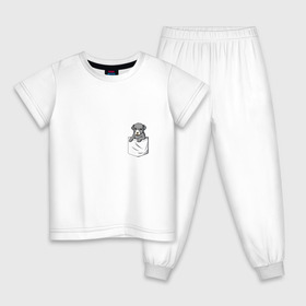 Детская пижама хлопок с принтом Карман в Тюмени, 100% хлопок |  брюки и футболка прямого кроя, без карманов, на брюках мягкая резинка на поясе и по низу штанин
 | дог | карман | собака | щенок