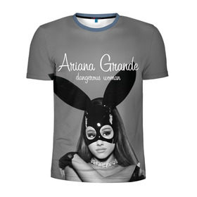 Мужская футболка 3D спортивная с принтом Ariana Grande в Тюмени, 100% полиэстер с улучшенными характеристиками | приталенный силуэт, круглая горловина, широкие плечи, сужается к линии бедра | Тематика изображения на принте: ariana grande