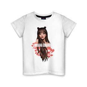 Детская футболка хлопок с принтом Ariana Grande в Тюмени, 100% хлопок | круглый вырез горловины, полуприлегающий силуэт, длина до линии бедер | Тематика изображения на принте: ariana grande