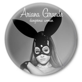Значок с принтом Ariana Grande в Тюмени,  металл | круглая форма, металлическая застежка в виде булавки | ariana grande