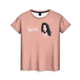 Женская футболка 3D с принтом Bjork в Тюмени, 100% полиэфир ( синтетическое хлопкоподобное полотно) | прямой крой, круглый вырез горловины, длина до линии бедер | 
