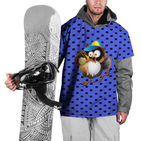 Накидка на куртку 3D с принтом Счастливый совенок в Тюмени, 100% полиэстер |  | Тематика изображения на принте: owl | summer | животные | лето | мороженое | полуночник | природа | сова | сыч | филин