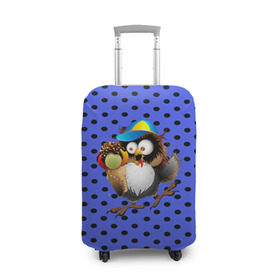 Чехол для чемодана 3D с принтом Счастливый совенок в Тюмени, 86% полиэфир, 14% спандекс | двустороннее нанесение принта, прорези для ручек и колес | owl | summer | животные | лето | мороженое | полуночник | природа | сова | сыч | филин